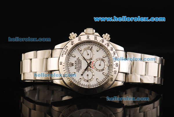 Rolex Daytona Automatic Movement Full Steel with White Dial - Click Image to Close